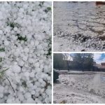 Stuhi dhe breshër në Gramsh, përmbyten rrugët e qytetit për shkak të motit të keq!