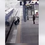 VIDEO/ Ndodh mrekullia, 4 vjeçari ngec në shinat e trenit! Rojet e shpëtojnë