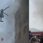 Situata nga zjarri pranë QSUT, 50 efektivë, 2 helikopterë dhe 8 zjarrfikëse për shuarjen e flakëve