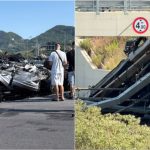 Aksident i rëndë në Unazën e Madhe të Tiranës, mjeti i tonazhit të rëndë del nga rruga dhe bie nga ura
